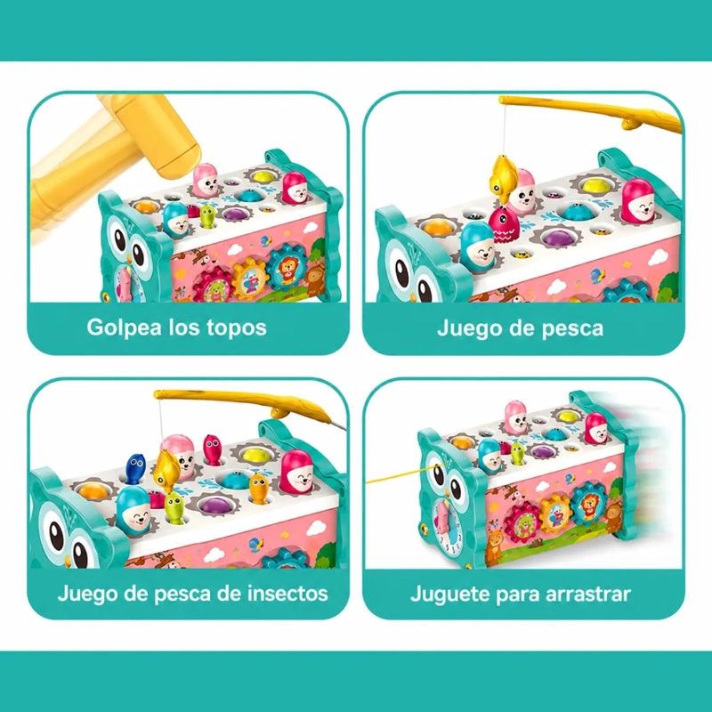 JUGUETE DIDACTICO 8 EN 1 EDUCATIVO BEBES NIÑOS MONTESSORI CELESTE - 5