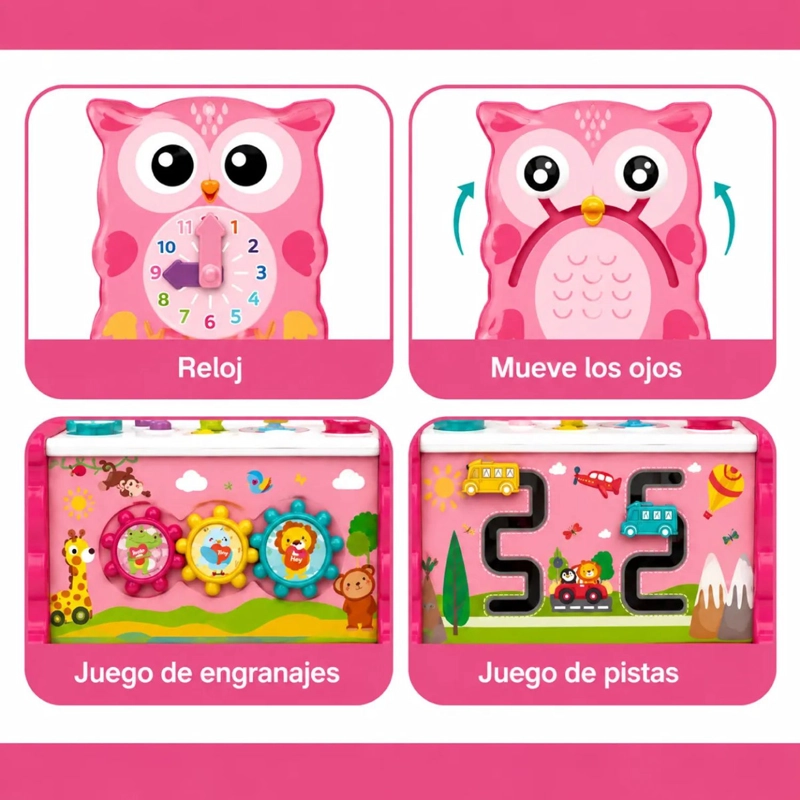 JUGUETE DIDACTICO 8EN1 MONTESSORI EDUCATIVO BEBE NIÑAS ROSA - 5