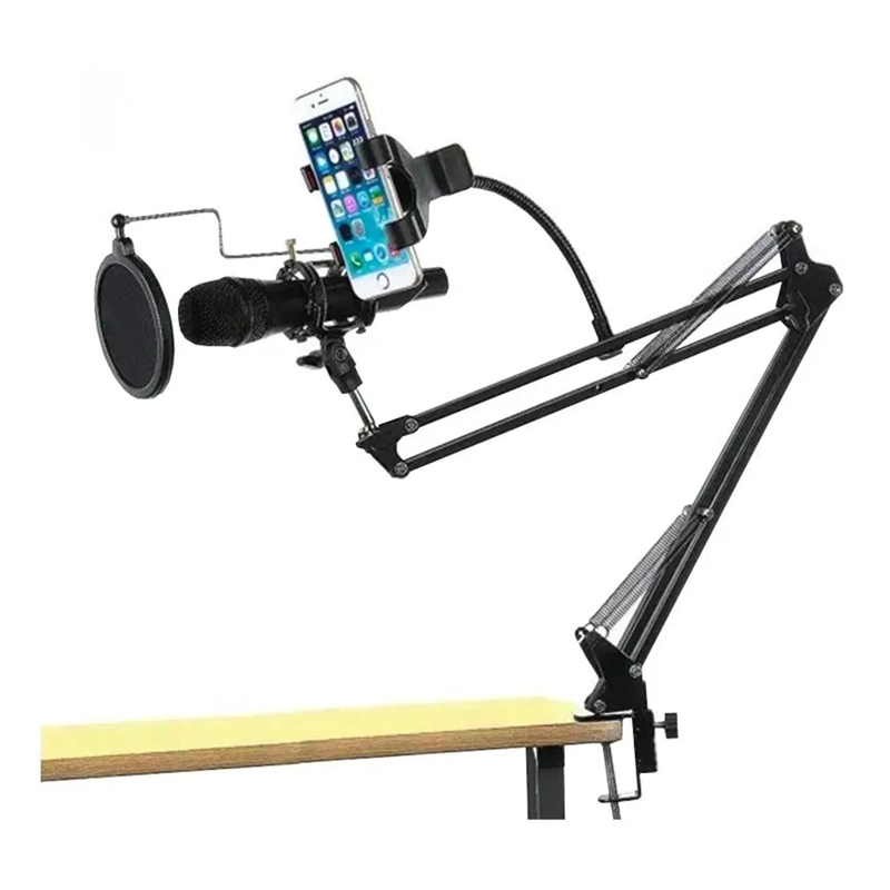 KIT BRAZO MICROFONO ANTIPOP SOPORTE PARA TELE FONO - 1