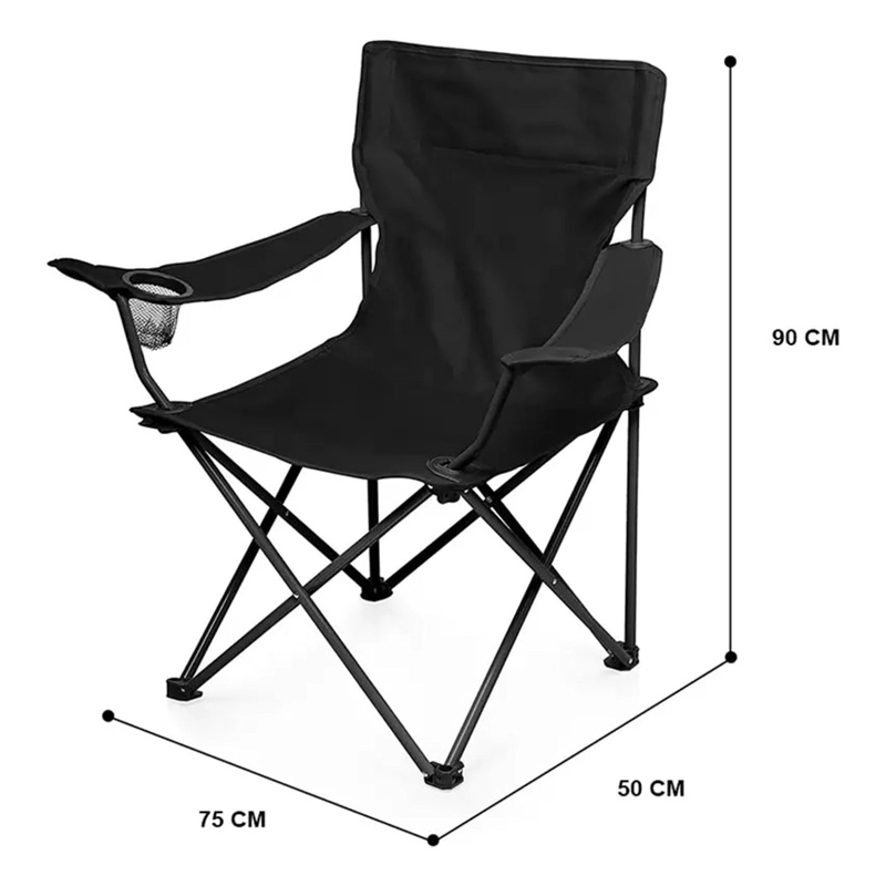 SILLA DE PLAYA CAMPING PICNIC PESCA PLEGABLE CON PORTAVASO - 4