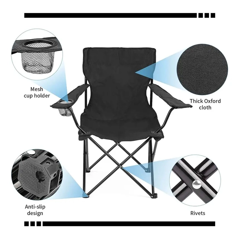 SILLA DE PLAYA CAMPING PICNIC PESCA PLEGABLE CON PORTAVASO - 5