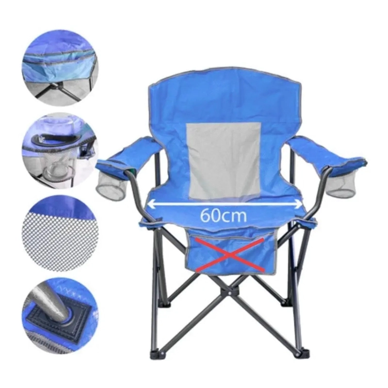 SILLA DE PLAYA CAMPING PICNIC PESCA PLEGABLE CON PORTAVASO - 7
