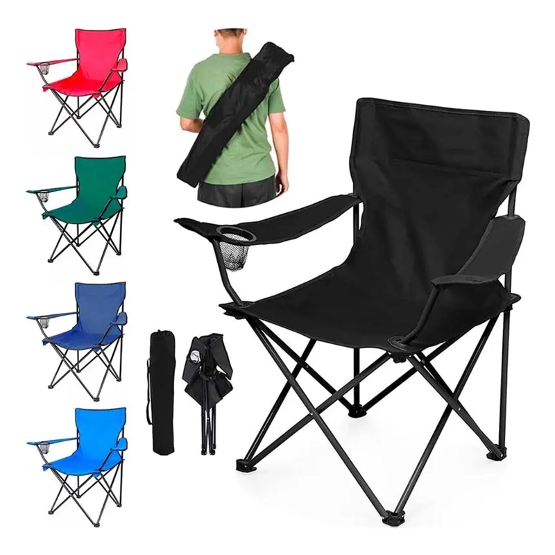 SILLA DE PLAYA CAMPING PICNIC PESCA PLEGABLE CON PORTAVASO - 8