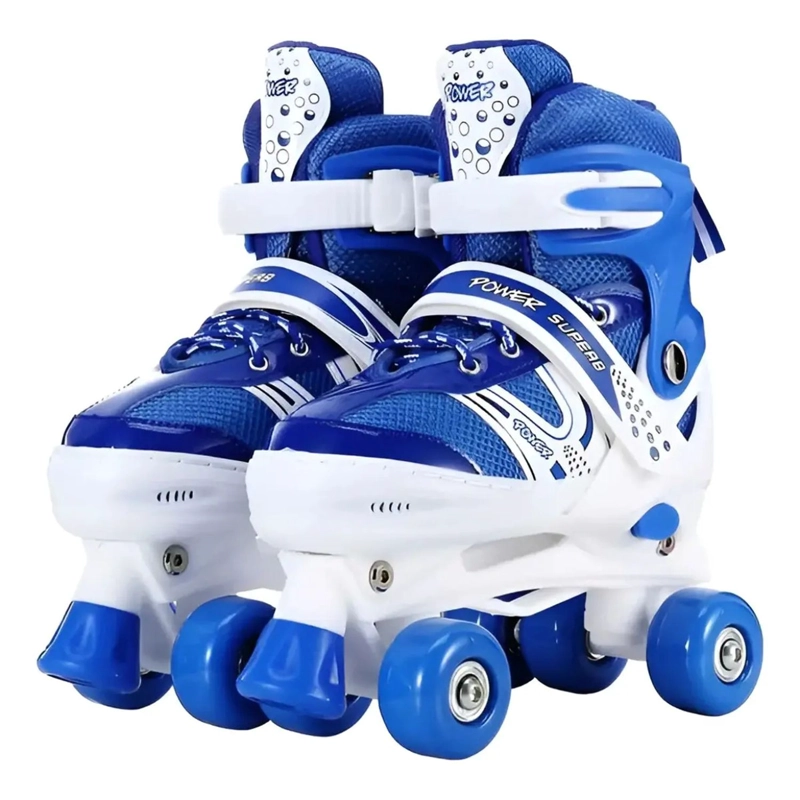 PATINES 4 RUEDAS AJUSTABLE ARTISTICOS AZUL PARA NIÑOS - 1