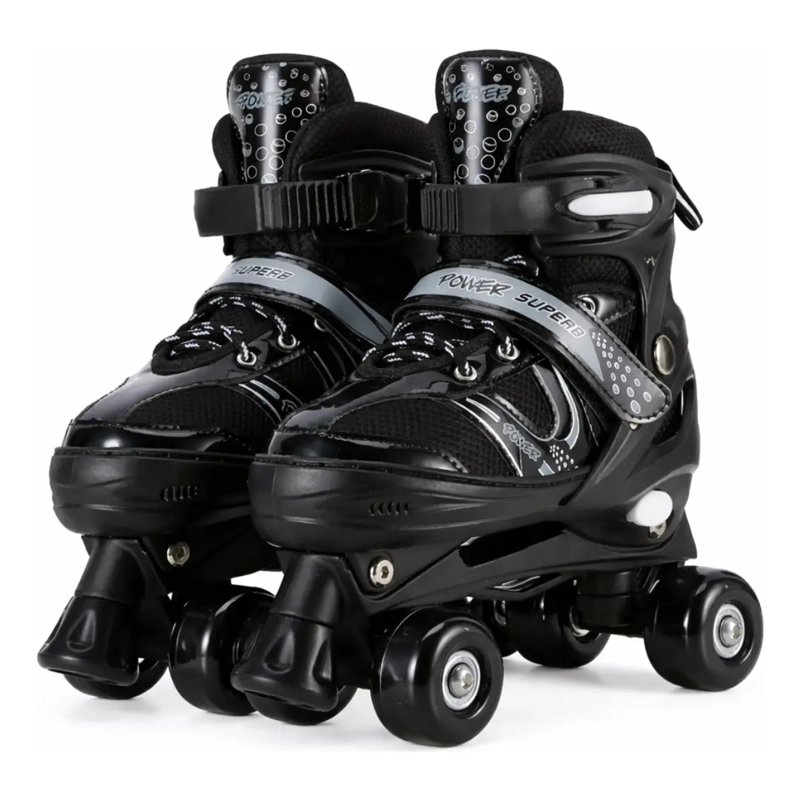 PATINES 4 RUEDAS AJUSTABLE ARTISTICOS NEGRO PARA NIÑOS - 1