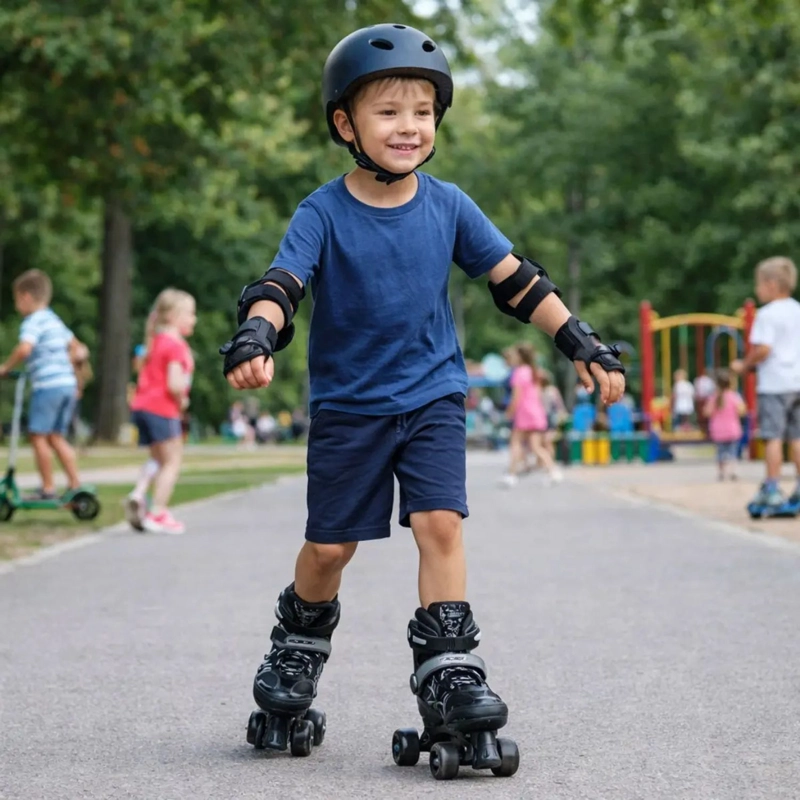 PATINES 4 RUEDAS AJUSTABLE ARTISTICOS NEGRO PARA NIÑOS - 2