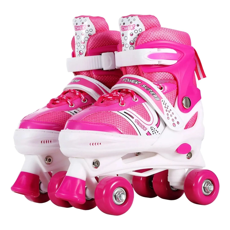 PATINES 4 RUEDAS AJUSTABLE ARTISTICOS ROSADO PARA NIÑAS - 1
