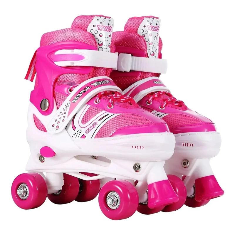 PATINES 4 RUEDAS AJUSTABLE ARTISTICOS ROSADO PARA NIÑAS - 5