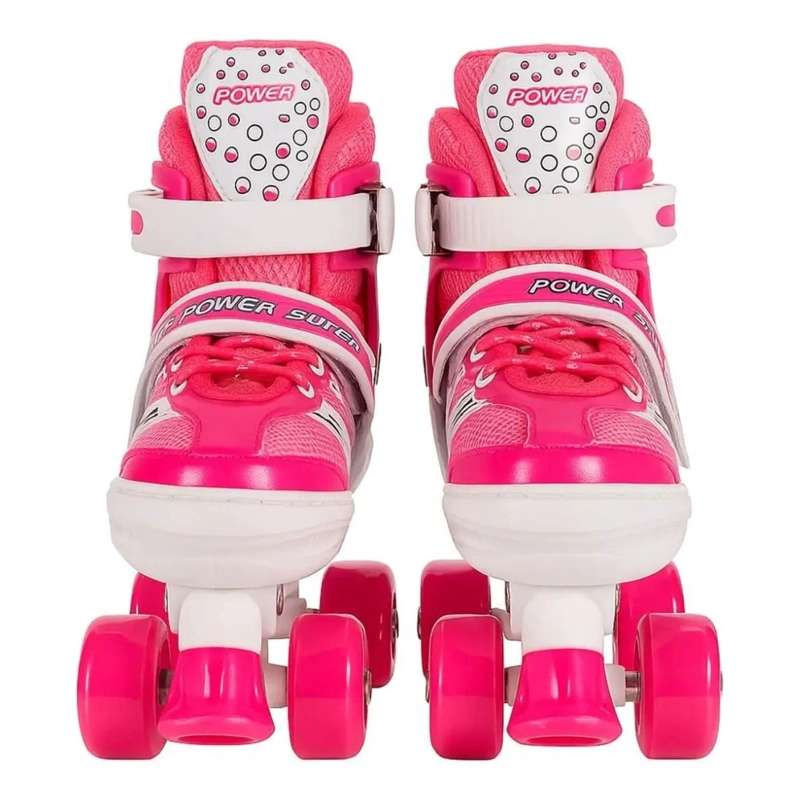 PATINES 4 RUEDAS AJUSTABLE ARTISTICOS ROSADO PARA NIÑAS - 6