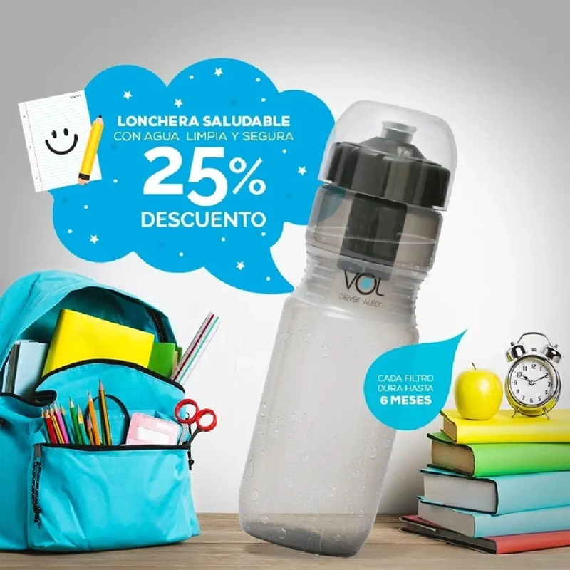 BOTELLA DE AGUA CON FILTRO DISRUPTOR VOL 700ML LIBRE BPA - 2