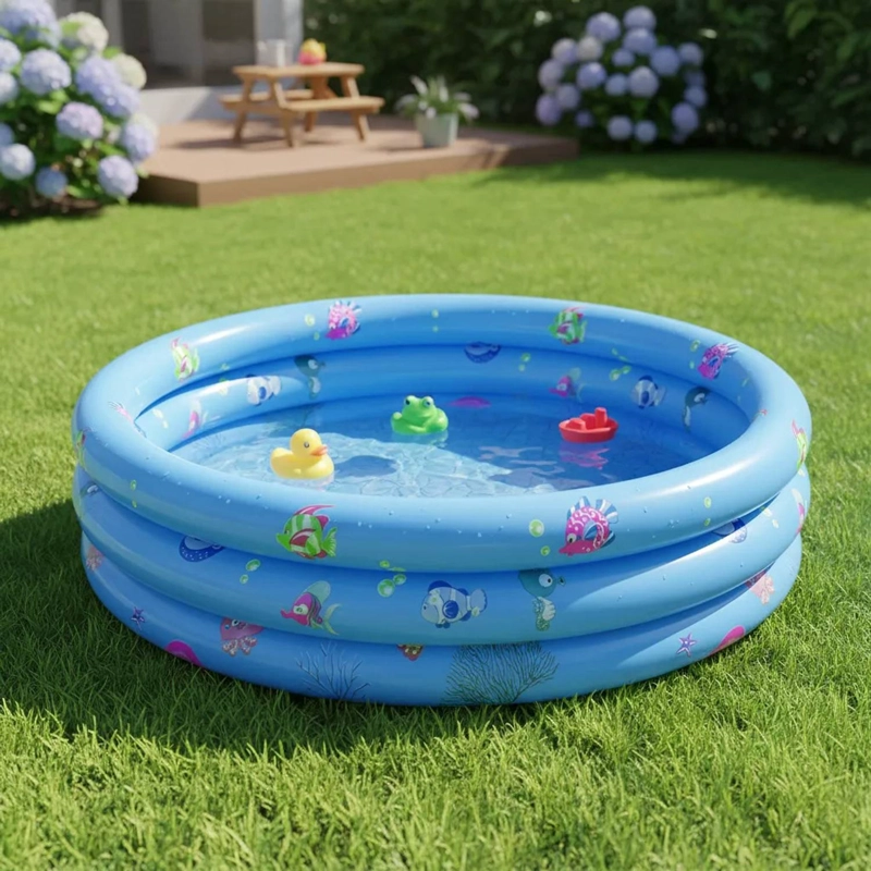 PISCINA INFLABLE PLASTICO 3 ANILLOS 140 X 40 CM - 2