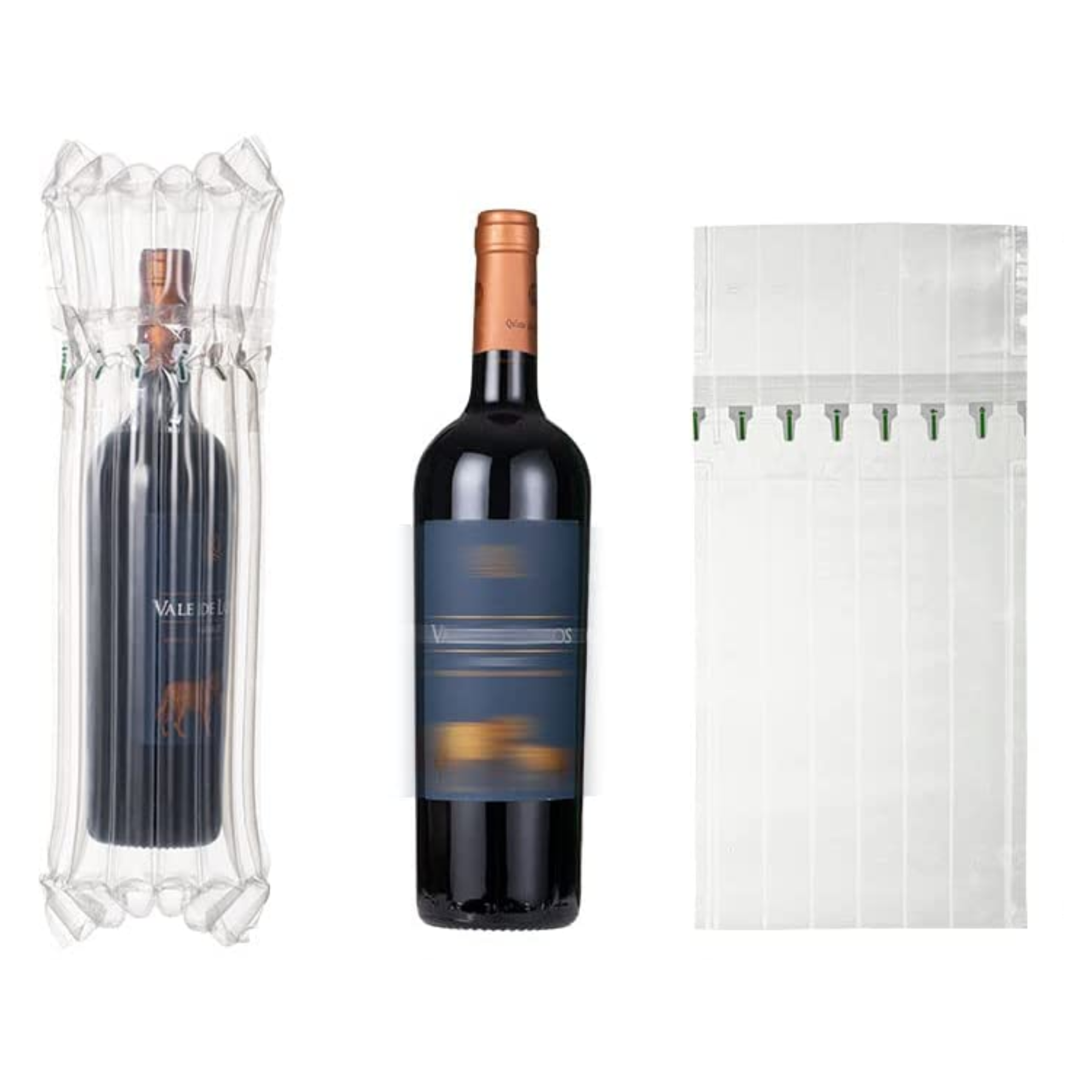 BOLSA PROTECTOR BOTELLA VINO BURBUJA DE AIRE PARA BOTELLAS 10UND CON INFLADOR - 2