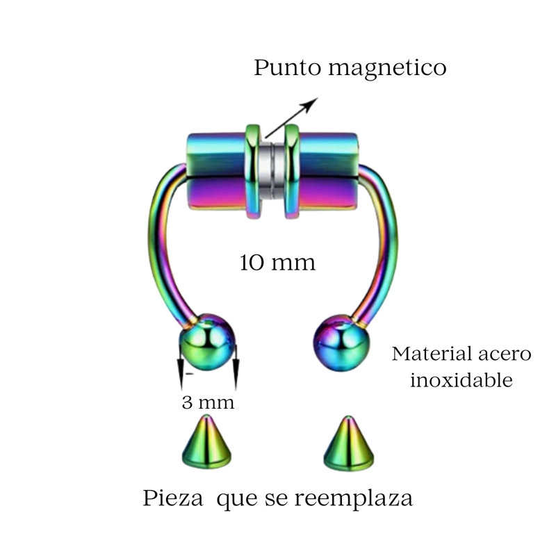 PIERCING RBS FALSO PARA NARIZ IMANTADO UNISEX 2UND ACERO - 3