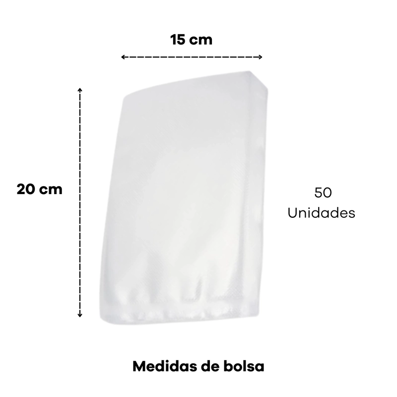 BOLSAS SELLADO AL VACIO 17X25CM ALIMENTOS COMIDA 50 UND - 2
