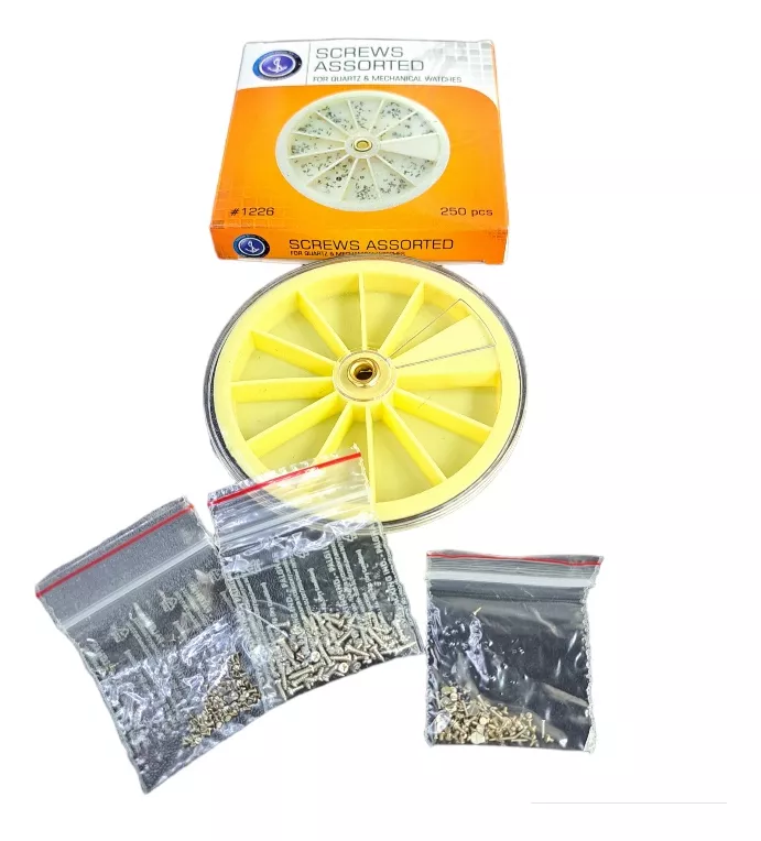 ORGANIZADOR Y TORNILLOS PARA RELOJ 250 U RELOJERÍA VIOLETA - 1