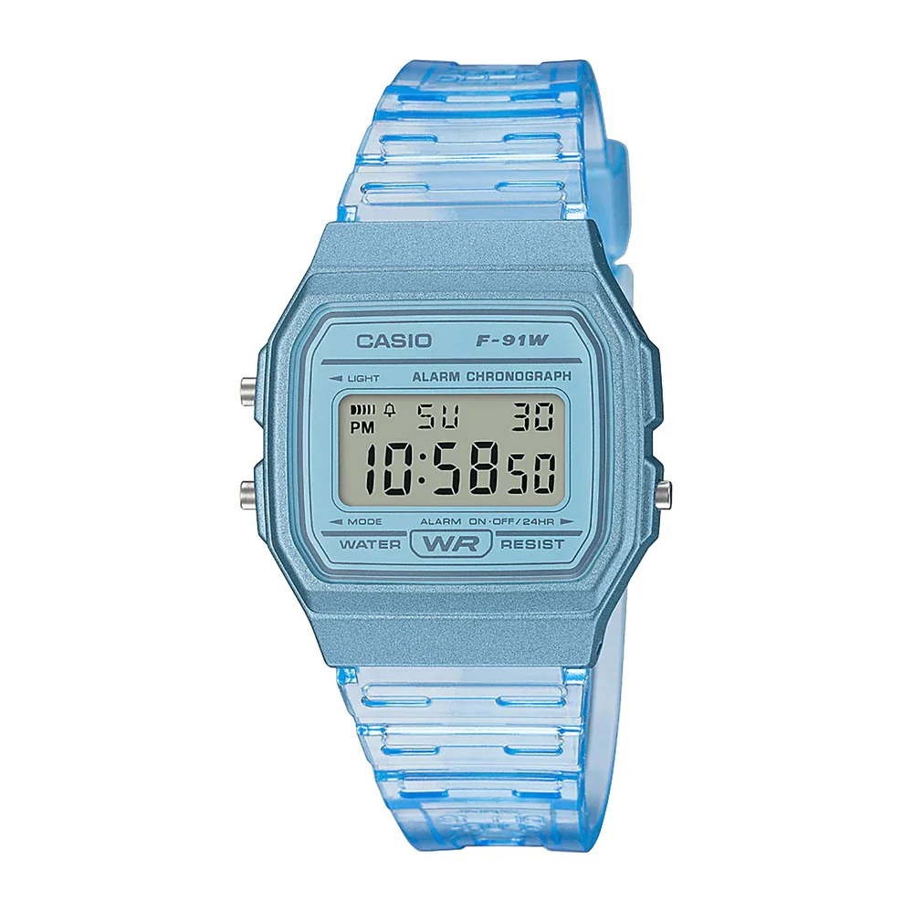 RELOJ UNISEX CASIO F-91WS-2DF CELESTE - 1