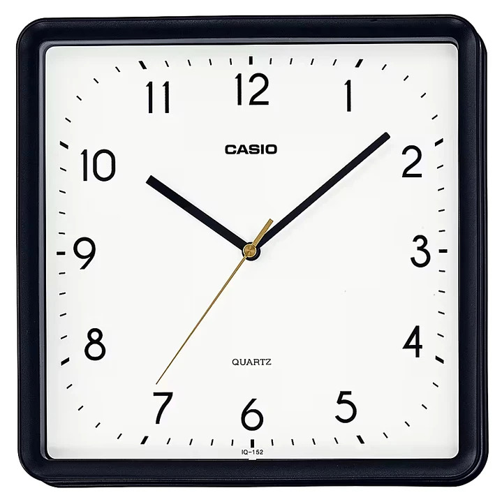 RELOJ CASIO DE PARED MURAL ANÁLOGO EN COLOR NEGRO IQ-152-1DF - 1