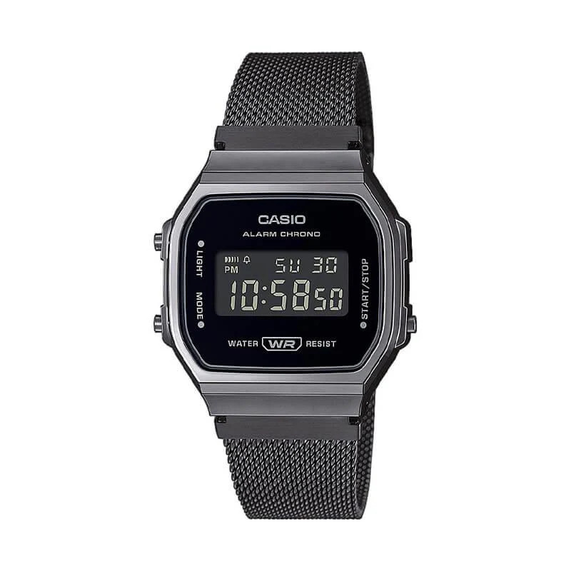 RELOJ CASIO VINTAGE UNISEX A168WEMB-1BDF NEGRO PANTALLA NEGATIVA - 1