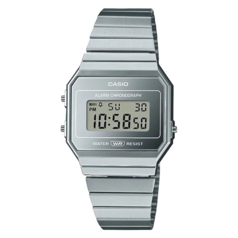 RELOJ CASIO VINTAGE UNISEX A700WEV-7ADF PLATEADO SLIM - 1