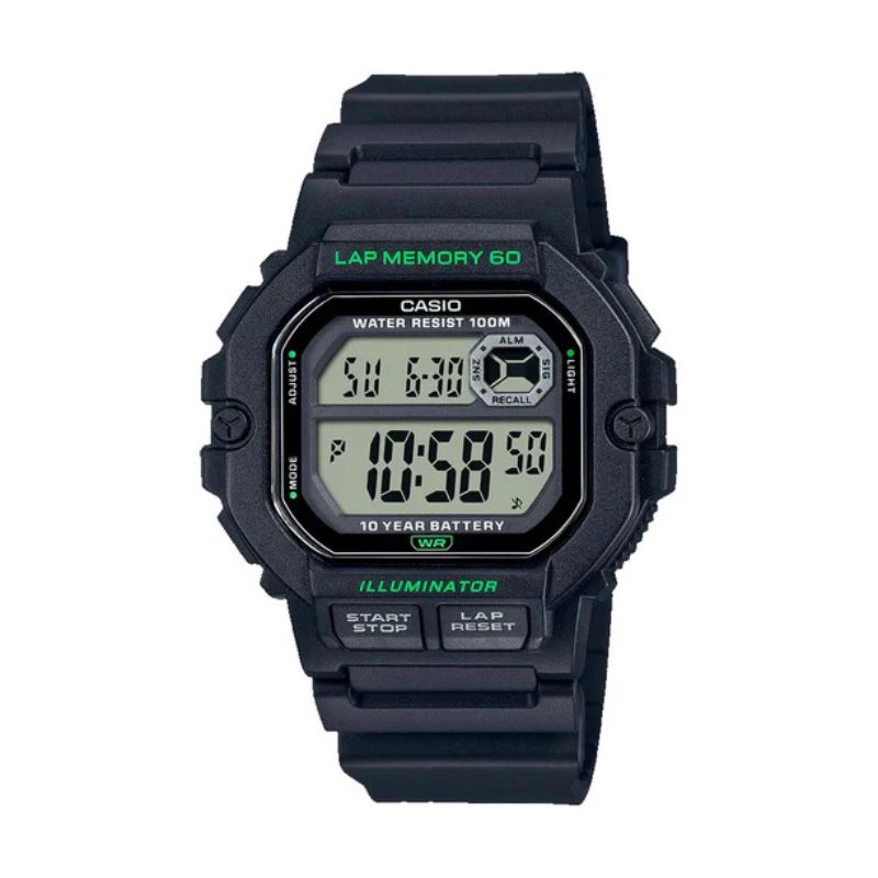 RELOJ CASIO HOMBRE VINTAGE WS-1400H-1AVDF LAP MEMORY 60 - 1