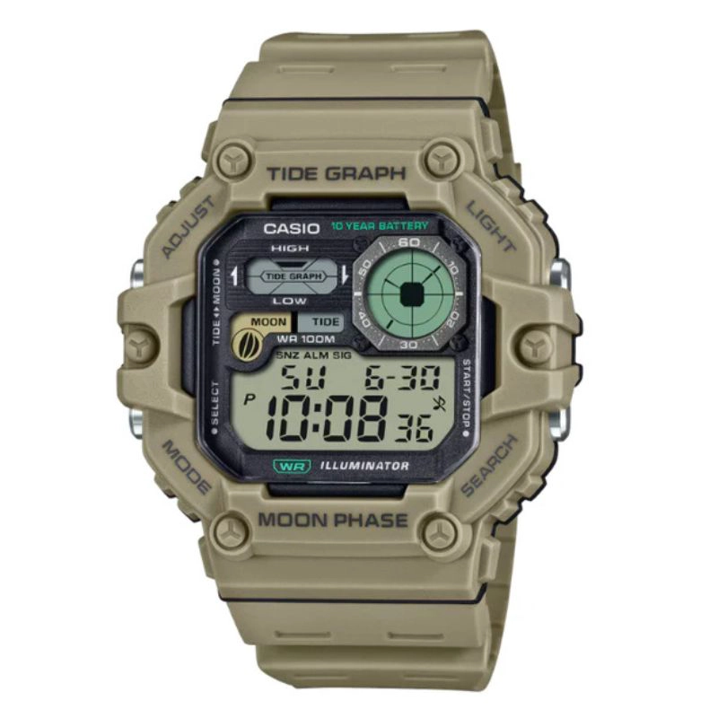 RELOJ CASIO HOMBRE VINTAGE WS-1700H-5AV TIDE GRAPH MOONPHASE - 1