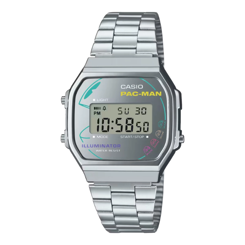 RELOJ DIGITAL CASIO UNISEX A168WEPC-7A PAC-MAN - 1