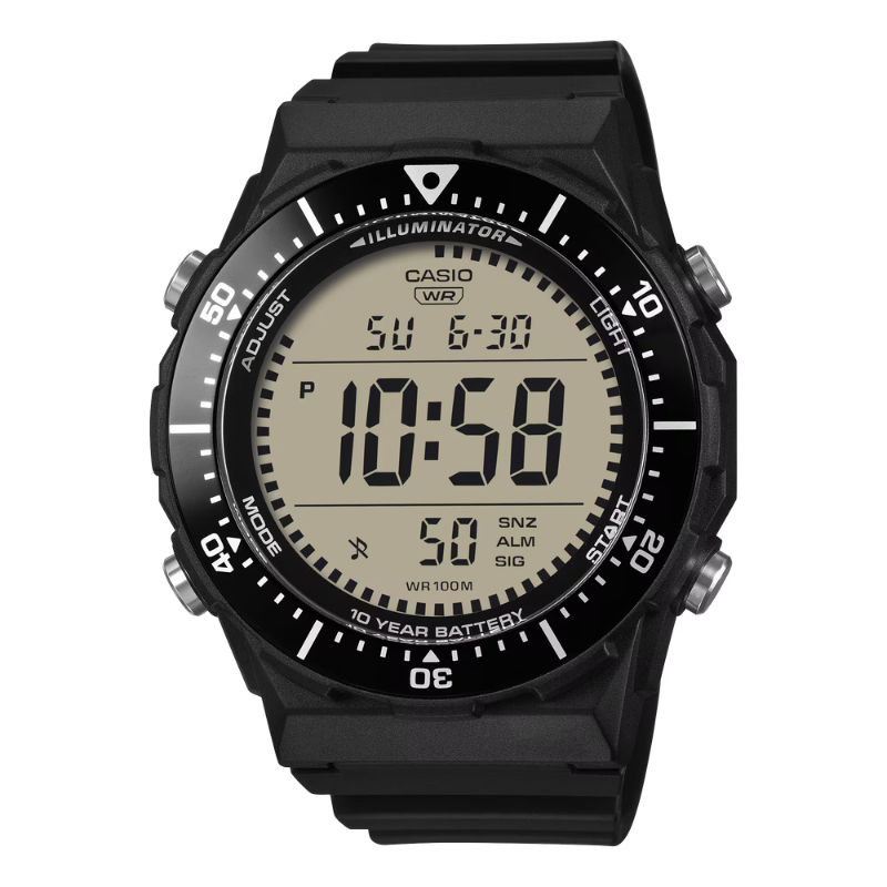 RELOJ PULSERA DIGITAL CASIO AE-1700H-1AV CON CORREA DE RESINA COLOR NEGRO - FONDO GRIS - 1