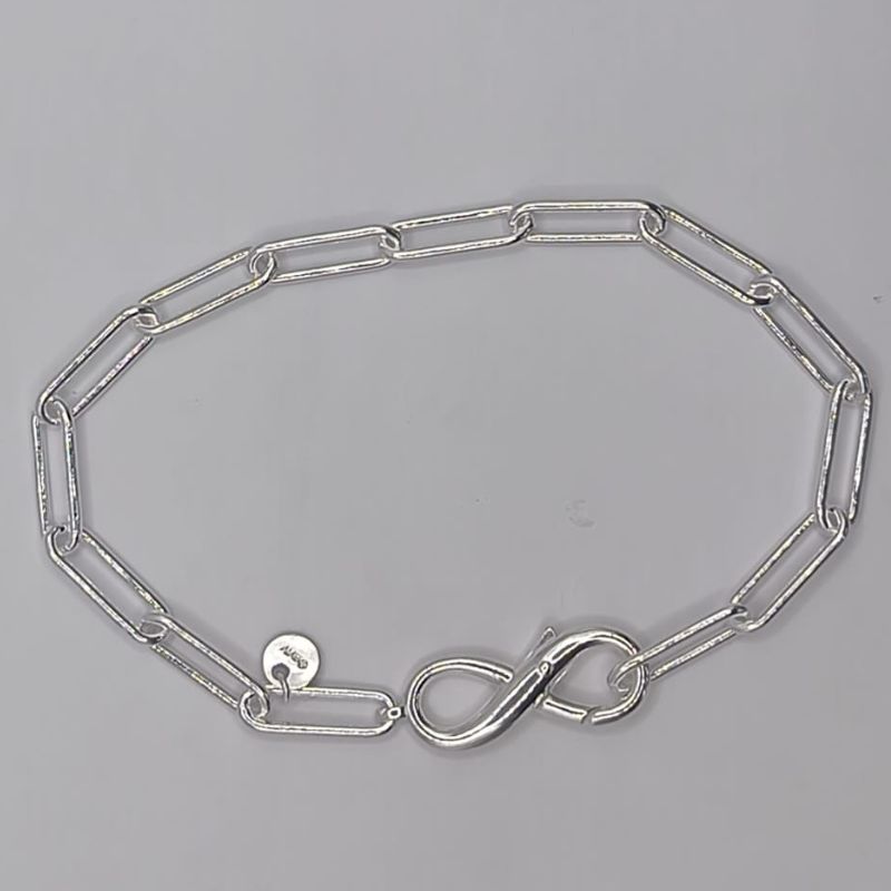 FLL B075 PULSERA DE PLATA MOSQUETON INFINITO - 1
