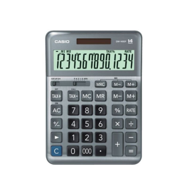 CALCULADORA DE ESCRITORIO CASIO DM-1400F PLATEADO - 1
