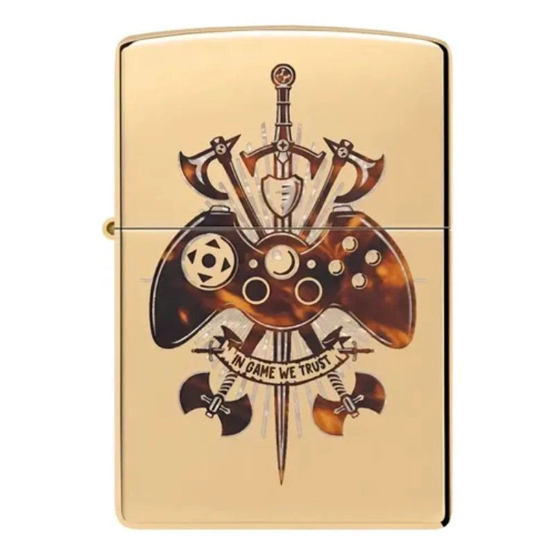 ENCENDEDOR ZIPPO GAMER CREED DESIGN DORADO ZP46141 - 1