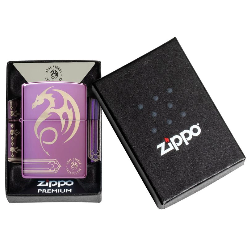 ENCENDEDOR ZIPPO ANNE STOKES DRAGON DESIGN MORADO ZP48574