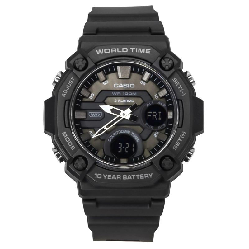 RELOJ CASIO ANALOGO-DIGITAL VINTAGE AEQ-120W-1BV NEGRO - 1