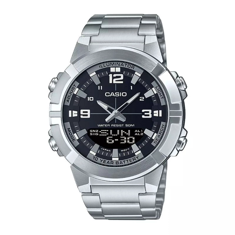 RELOJ CASIO AMW-870D-1AVDF ACERO HOMBRE PLATEADO - 1