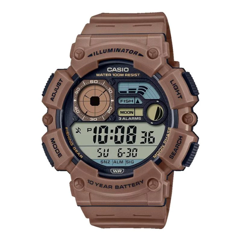 RELOJ CASIO VINTAGE FISHING GEAR WS-1500H-5AV CAFE - 1