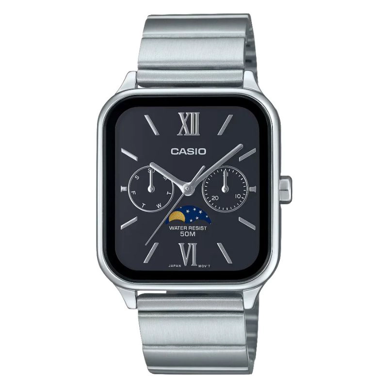 RELOJ CASIO ANALOGO MTP-M305D-1A2V MOONPHASE CORREA DE ACERO - 1