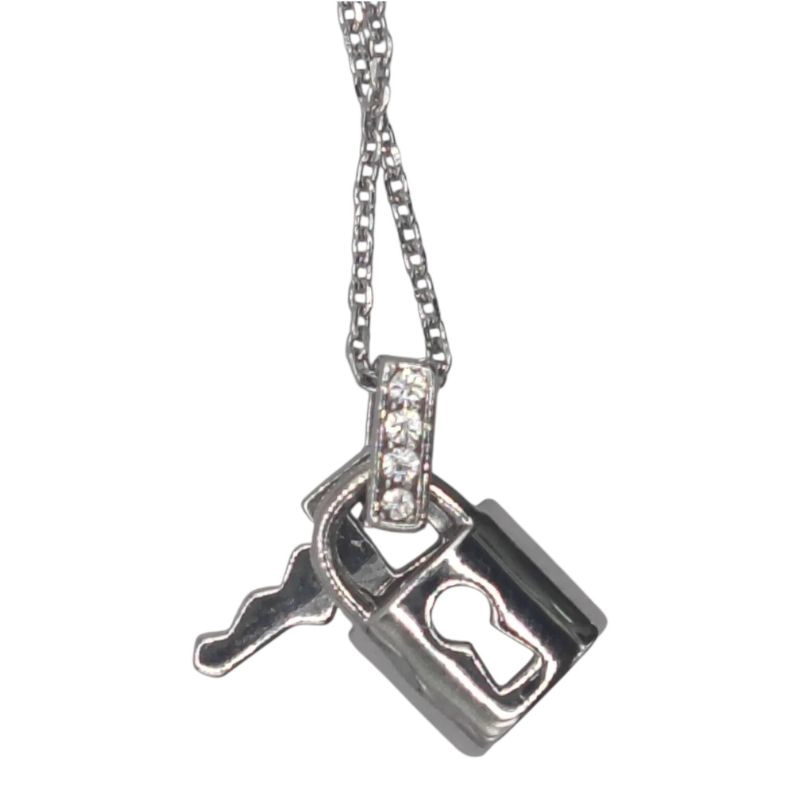 COLLAR PLATA RODIO CANDADO 3423FNSWSH1 - 1