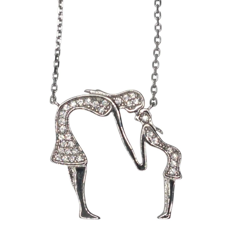 COLLAR DE PLATA RODIO MAMA HIJA 10605FNSWSH1 - 1