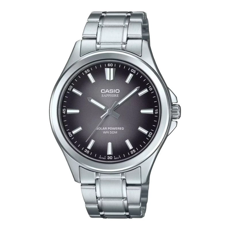 RELOJ CASIO VINTAGE MTS-RS100D-1A PLATEADO SOLAR POWERED 41,7MM - 1
