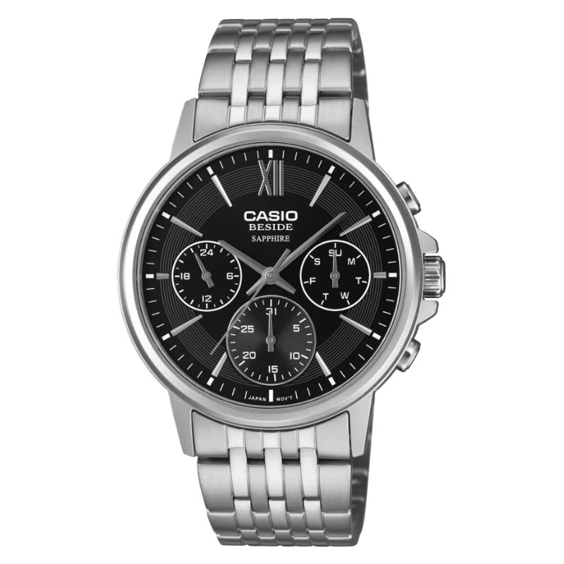 RELOJ CASIO HOMBRE CUERO Y CRISTAL ZAFIRO BMS-300L-1A - 1