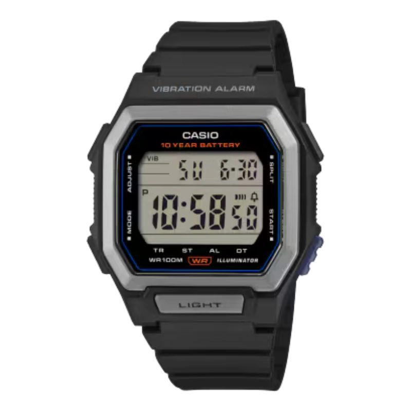 RELOJ CASIO VINTAGE VIBRATION ALARM W-738H-1AV 10 AÑOS DE BATERIA - 1