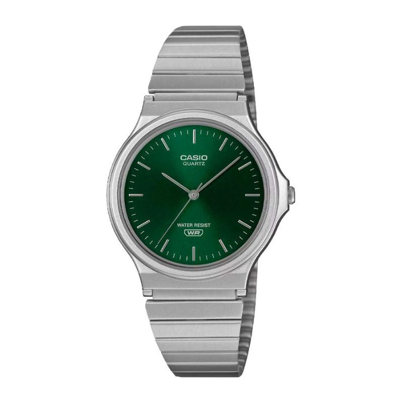 RELOJ CASIO VINTAGE MQ-24DA-3A VERDE CORREA DE ACERO - 1