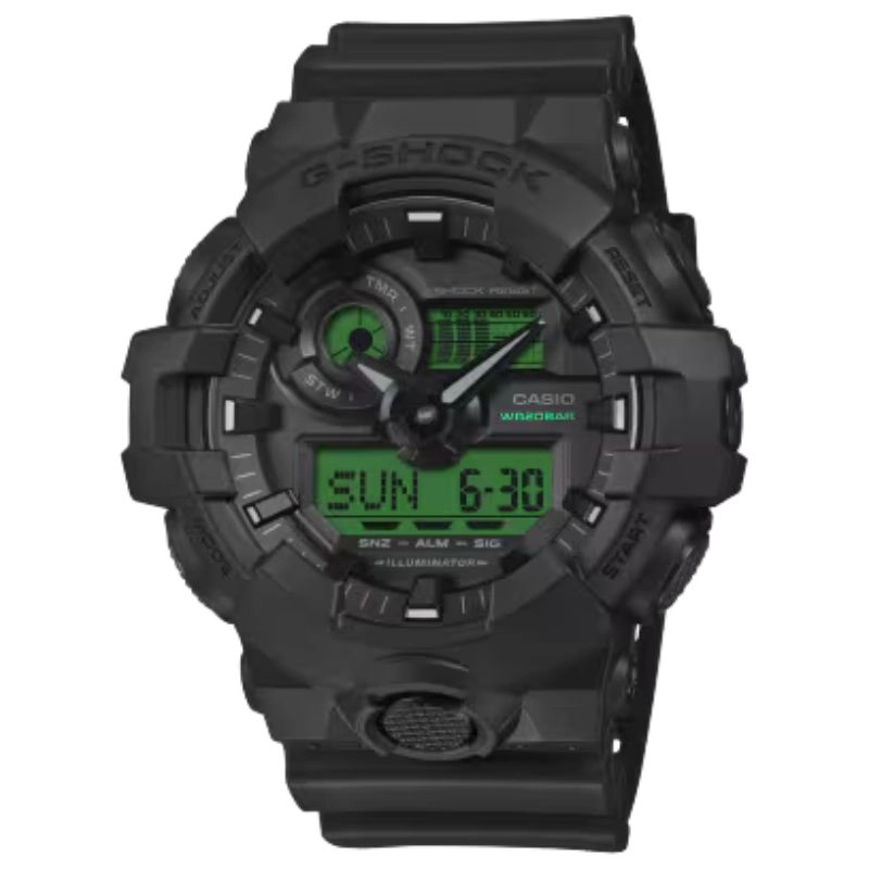 RELOJ DEPORTIVO 'BLACK ELECTRO GREEN', CASIO G-SHOCK GA-700BEG-1A - 1