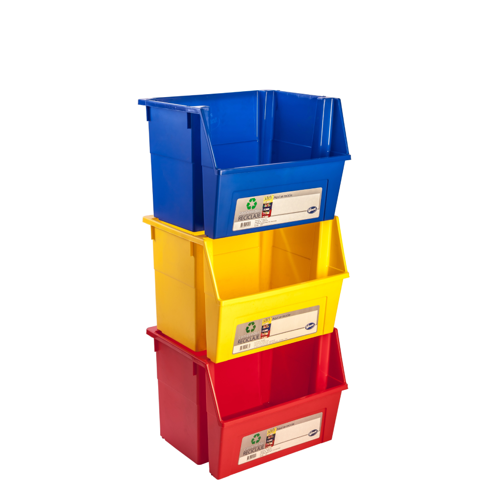 CONTENEDOR RECICLAJE WENCO 45L ROJO - 2