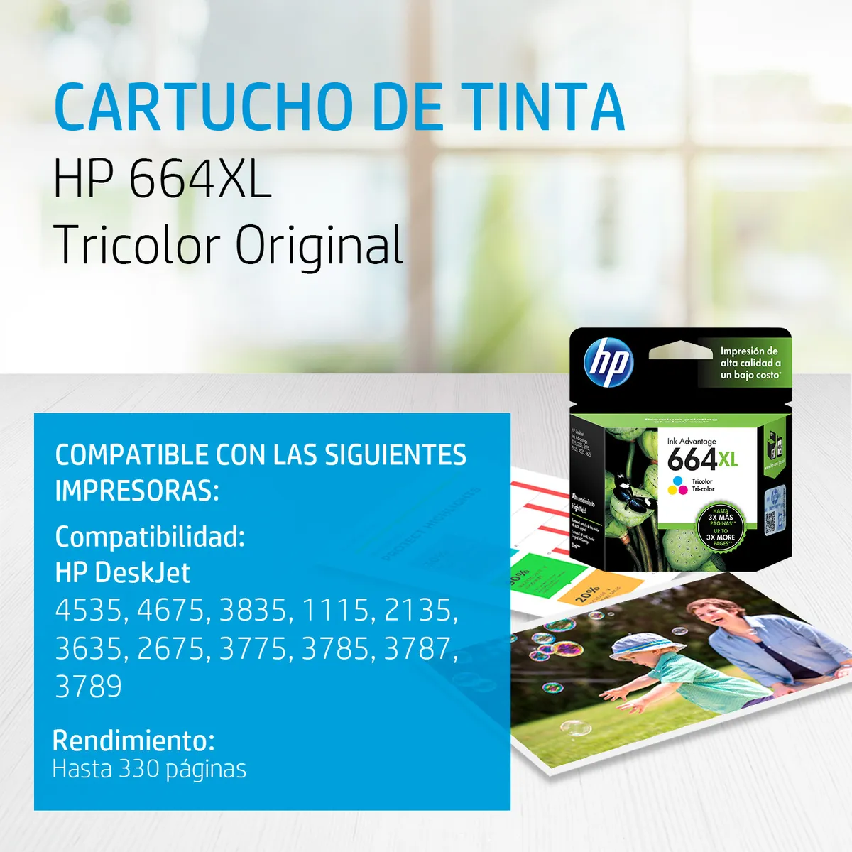 TINTA HP 664XL ADV. TRICOLOR F6V30AL - 2