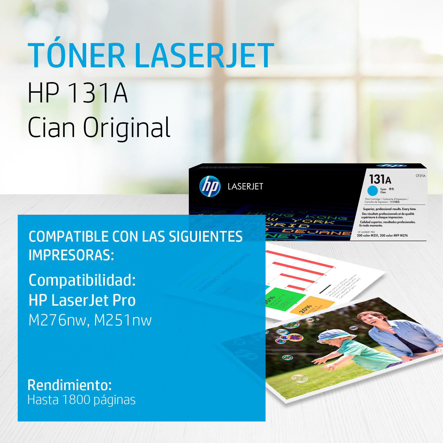 TÓNER HP CYAN CF211A M251/276 - 2