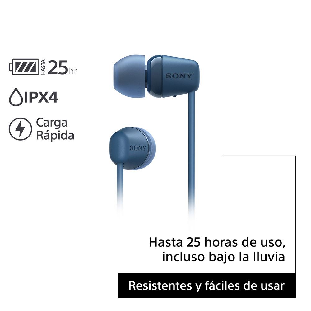 AUDIFONO SONY WI-C100H BLUETOOTH CON MICROFONO AZUL IN-EAR - 2