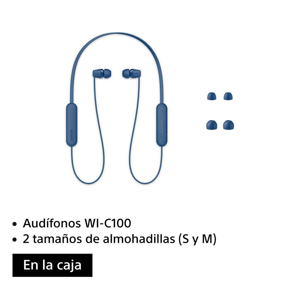 AUDIFONO SONY WI-C100H BLUETOOTH CON MICROFONO AZUL IN-EAR - 4