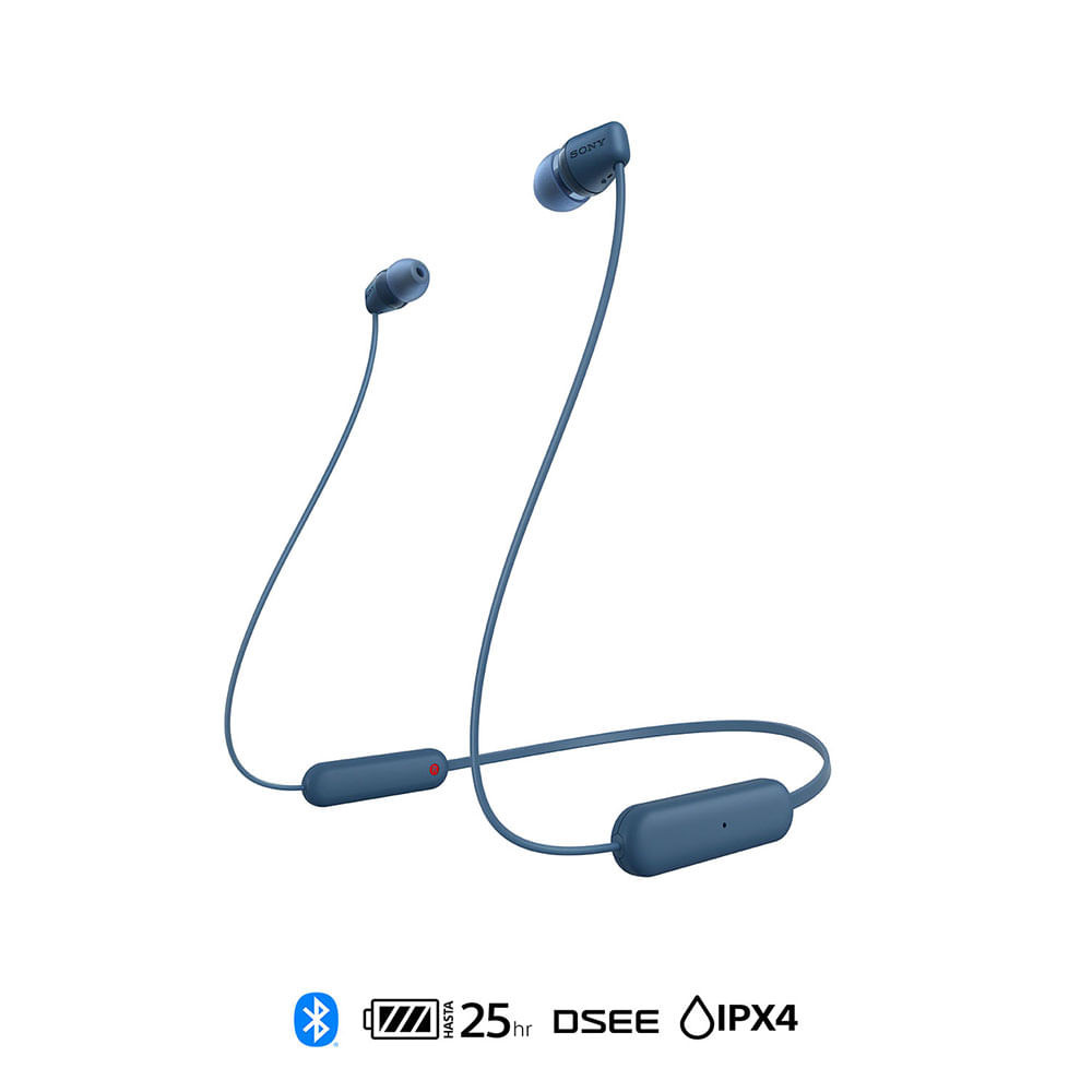 AUDIFONO SONY WI-C100H BLUETOOTH CON MICROFONO AZUL IN-EAR - 5