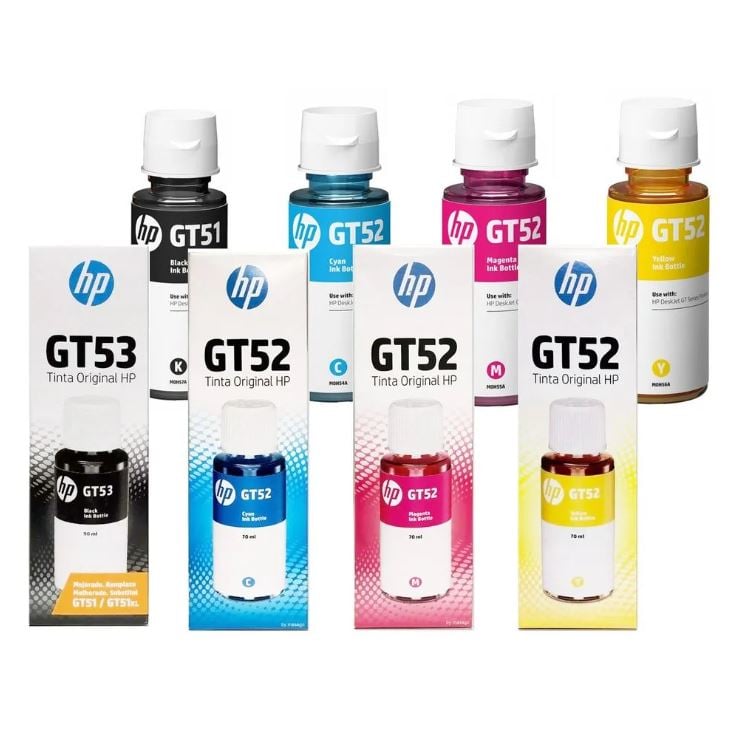 PACK TINTAS HP GT52 (C-M-Y) + GT53 (NEGRO) - 2