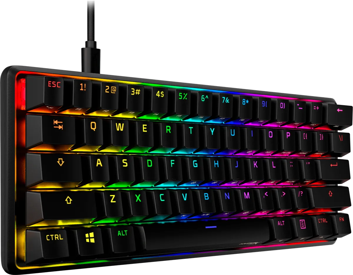 TECLADO GAMER HYPERX ALLOY MECANICO SWITCHES RED RGB INGLES - 2